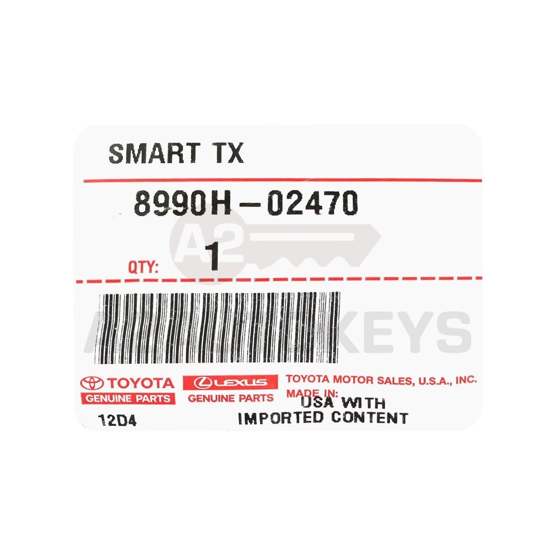Toyota Corolla 2023 Genuine Smart Remote Key 3+1 Button 314.35/ 312.11MHz 8990H-02470 / 8990H-02350 / 8990H-12350 / 8990H-02471 / 8990H-12351 / 8990H-02490