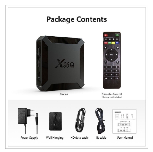Para Android 10.0 X96Q Smart TV Box Allwinner H313 CPU CPU Media reproductores de transmisión de CPU 4K 2.4G Set Top TV Prefix