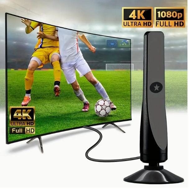 Antena HDTV de rango ultra largo de 300 millas: admite una resolución de 720p a 8K con cable coaxial de 3.05 metros incluido