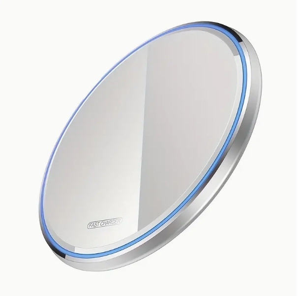Cargador inalámbrico de espejo de metal modelo 10W/15W teléfono móvil de carga rápida con función de carga inalámbrica carga universal