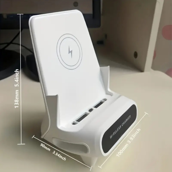 Amplificador de silla de 15 W, cargador inalámbrico de escritorio, cargador rápido inalámbrico vertical, soporte universal para teléfono móvil.