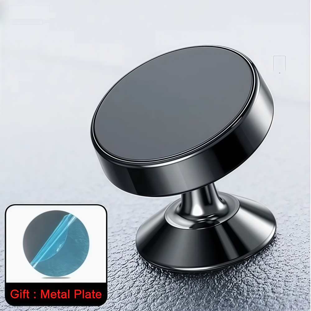 CAR STAND DE TELÉFONO MÁLETICO Magnético 360 grados Magnética Metal Metal Stand Table Tabla de instrumentos Soporte de teléfonos móviles fijo