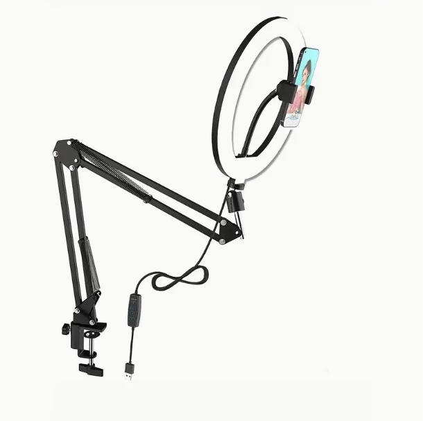 Llena de luz de relleno Soporte de escritorio de escritorio Lámpara de anillo de soporte Videco Fotografía en vivo 35 Soporte de voladizo + 26 Lámparas Conjunto de lámparas
