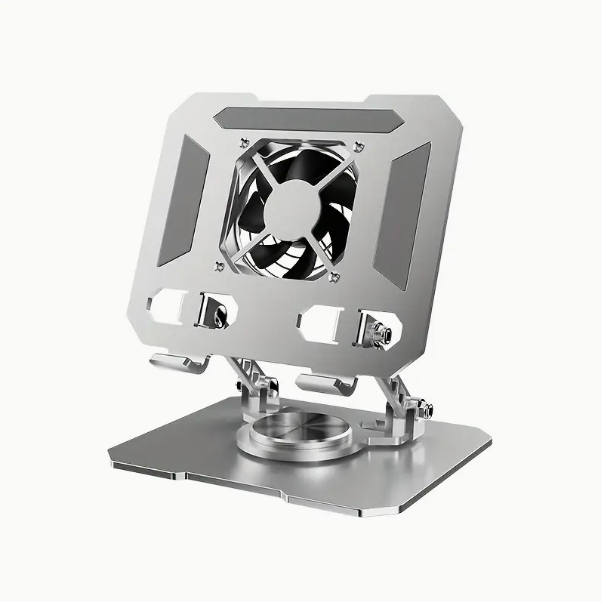 Soporte para tableta con disipación de calor, base giratoria plegable de acero al carbono con radiador