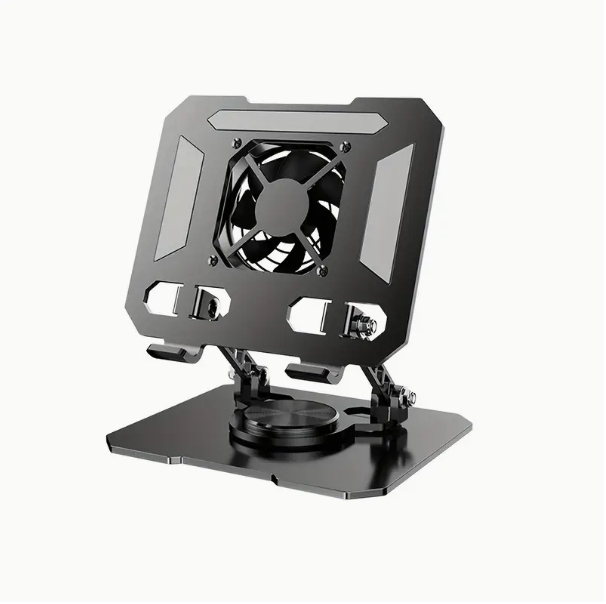 Soporte para tableta con disipación de calor, base giratoria plegable de acero al carbono con radiador