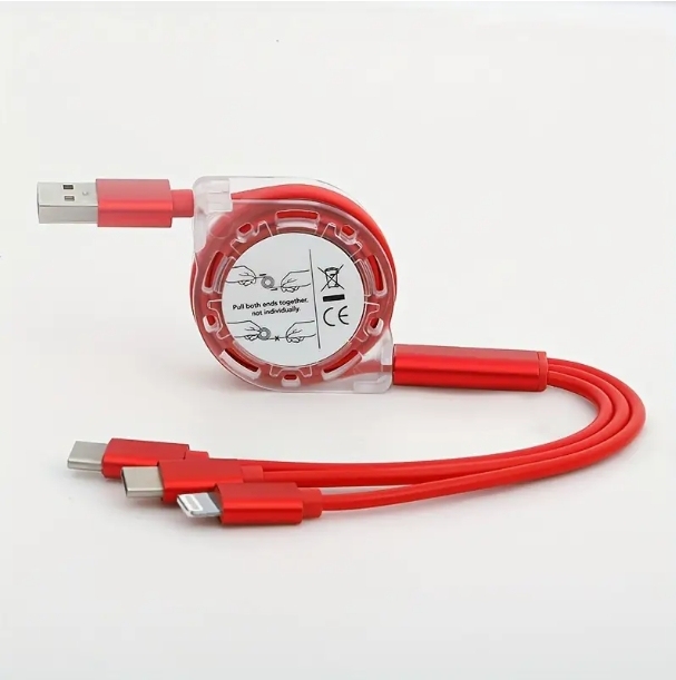 Cable de datos retráctil para teléfono móvil de uno a tres cables de carga universal de regalo tres en uno cable de carga rápida