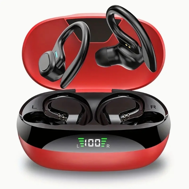 Auriculares Bluetooth SP16 con gancho para la oreja, para deportes de running, con batería de larga duración, pantalla digital y reducción de ruido.