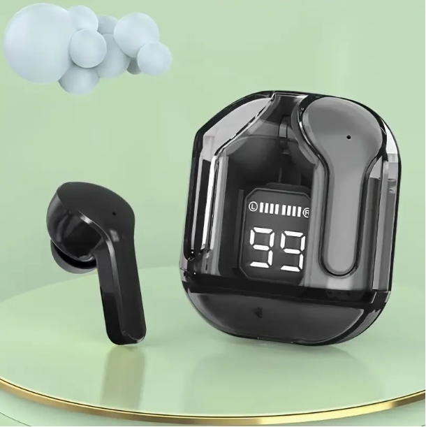Auriculares Bluetooth transparentes de primera generación, reducción de ruido, alta calidad de sonido, batería de larga duración, sin dolor al usarlos durante mucho tiempo, auriculares estéreo binaurales.