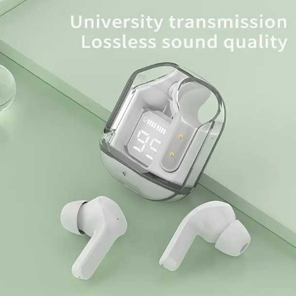 Auriculares Bluetooth transparentes de primera generación, reducción de ruido, alta calidad de sonido, batería de larga duración, sin dolor al usarlos durante mucho tiempo, auriculares estéreo binaurales.