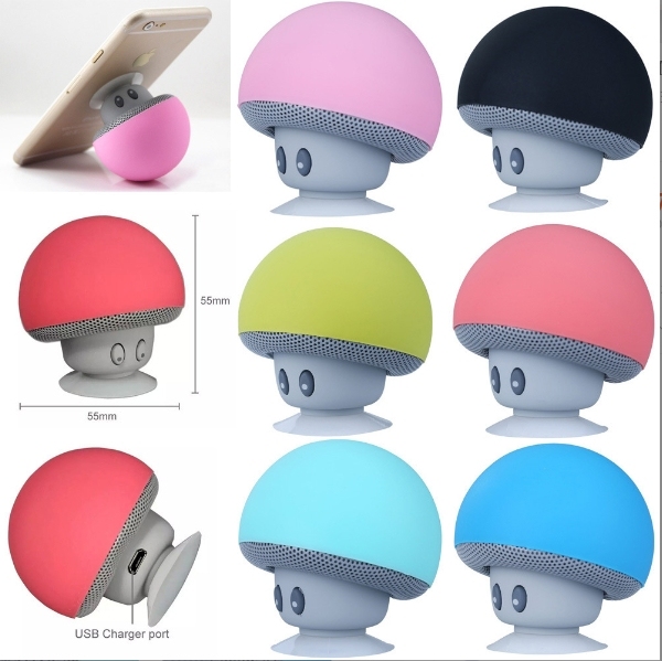 Mini altavoz Bluetooth con forma de hongo, soporte portátil para teléfono móvil, regalo de hongo, altavoz pequeño inalámbrico