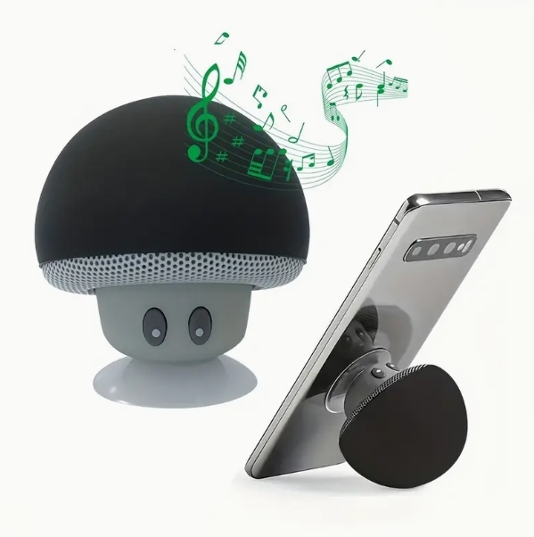 Mini altavoz Bluetooth con forma de hongo, soporte portátil para teléfono móvil, regalo de hongo, altavoz pequeño inalámbrico