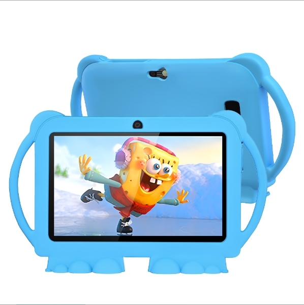 Tableta infantil de 7 pulgadas  Android 15 con funda de cuero versión WiFi con software de aprendizaje incorporado