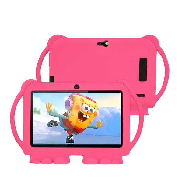 Tableta infantil de 7 pulgadas  Android 15 con funda de cuero versión WiFi con software de aprendizaje incorporado