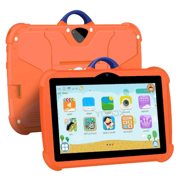 Tableta infantil C7 de 7 pulgadas con Android 14, pantalla IPS a prueba de explosiones, versión WFI, idioma universal global, minijuegos