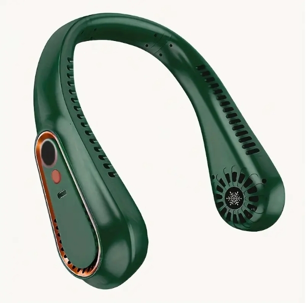 Ventilador de cuello Carga USB Deportes al aire libre Pantalla digital de alto valor Ventilador portátil sin aspas Ventilador silencioso