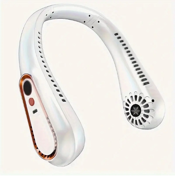 Ventilador de cuello Carga USB Deportes al aire libre Pantalla digital de alto valor Ventilador portátil sin aspas Ventilador silencioso