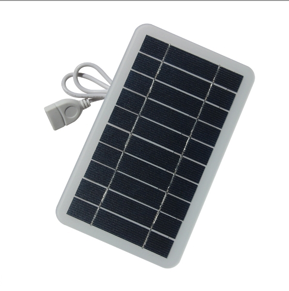 Panel de carga solar de 2 W y 5 V para exteriores, cargador de batería externa para teléfono móvil