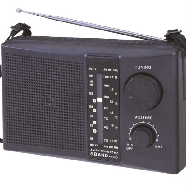 Radio doméstica multifuncional con tarjeta insertable. Pequeño electrodoméstico multifuncional portátil FM multibanda.