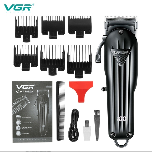 Cortadora de pelo eléctrica VGR282 con ajuste fino y gradual, recargable por USB, para uso doméstico.