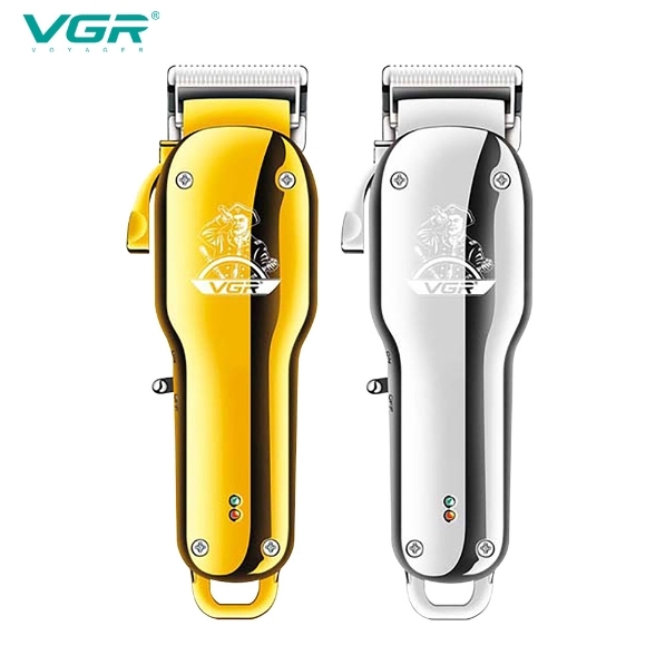 Cortadora de cabello eléctrica VGR678 de alta potencia con ajuste fino y cabezal de aceite para uso doméstico.