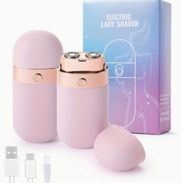 Afeitadora eléctrica para mujeres con carga USB, dispositivo de depilación de piernas y axilas con doble cuchilla