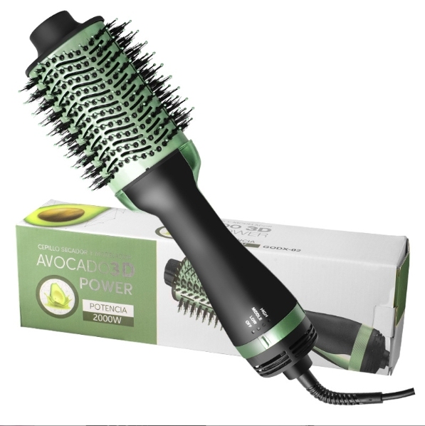 Secador de pelo multifuncional 4 en 1 con aire caliente y rizador de iones negativos, peine para alisar el cabello.