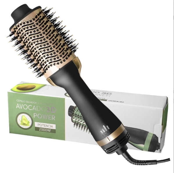Secador de pelo multifuncional 4 en 1 con aire caliente y rizador de iones negativos, peine para alisar el cabello.