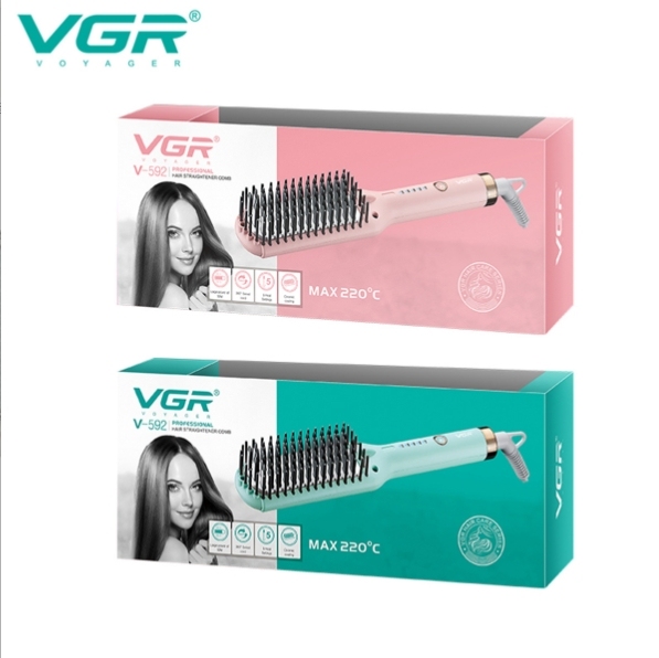 Plancha de pelo VGR592 de cinco velocidades con control de temperatura para uso doméstico, profesional, de alta potencia, con revestimiento cerámico y temperatura constante.
