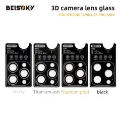 BEISOKY New Arrival Anti-Scratch Aluminum Alloy Metal Frame Lens Cover With Locator 3D Camera Lens Glass for Iphone 16 16 Plus