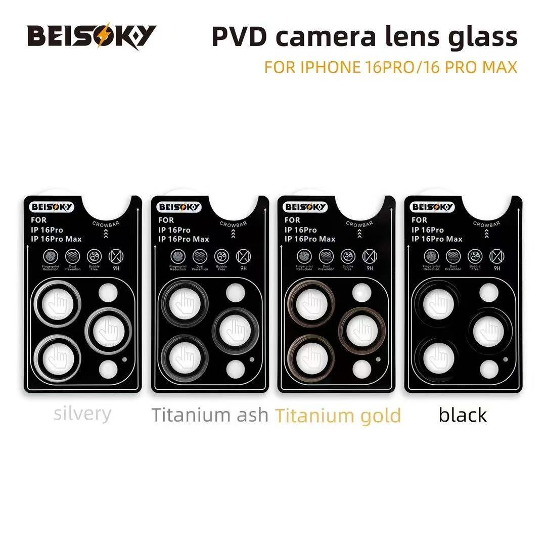 BEISOKY Anti Scratch Easy to Install Sapphire Crystal Camera Lens Protector PVD Camera Lens Glass for iPhone 16 15 14 13 PRO MAX