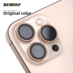 BEISOKY Anti Scratch Easy to Install Sapphire Crystal Camera Lens Protector PVD Camera Lens Glass for iPhone 16 15 14 13 PRO MAX