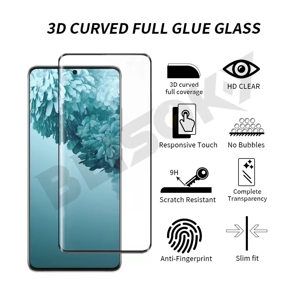 BEISOKY 3D Curved Edge Full Glue HD Clear Dustproof Phone Screen Protector for Samsung Galaxy S22 S23 S24 Ultra Tempered Glass