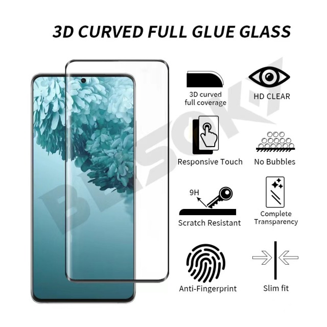 BEISOKY 3D Curved Edge Full Glue HD Clear Dustproof Phone Screen Protector for Samsung Galaxy S22 S23 S24 Ultra Tempered Glass