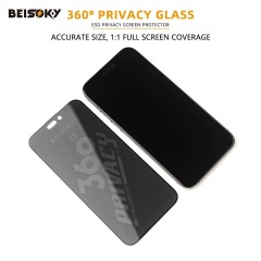 BEISOKY 9H Factory Dust Proof 360 Privacy ESD Anti-peeping Screen Protector for Iphone 13 14 15 16 Pro Max Anti Spy Tempered Glass