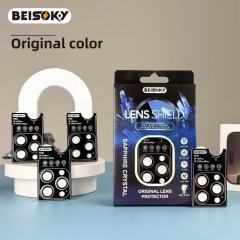 BEISOKY Anti Scratch Easy to Install Sapphire Crystal Camera Lens Protector PVD Camera Lens Glass for iPhone 16 15 14 13 PRO MAX