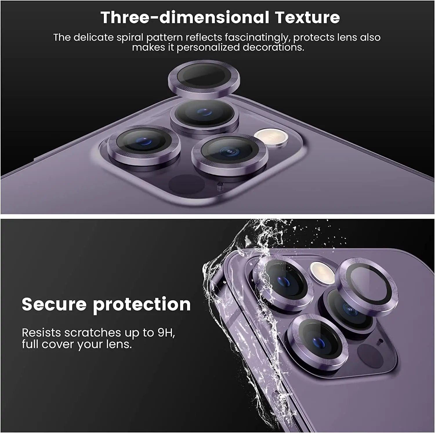 BEISOKY Easy Install Kit CD Pattern Eagle Eye Lens Protector Camera Lens Protector Metal Camera Lens Protector for iPhone 13 14 15 Pro Max