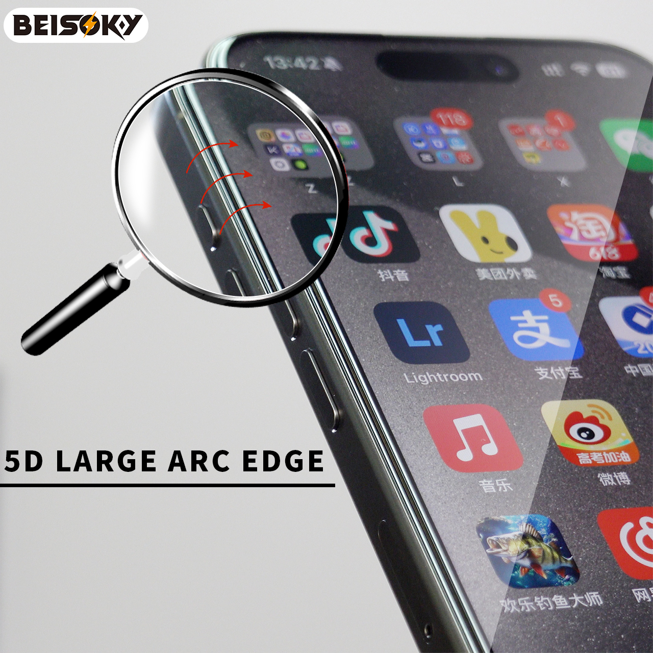 BEISOKY Wholesale 9H HD Clear Full Glue Tempered Glass With Easy Install Tool Frame Anti Static for IPhone 16 15 Pro Max Screen Protector