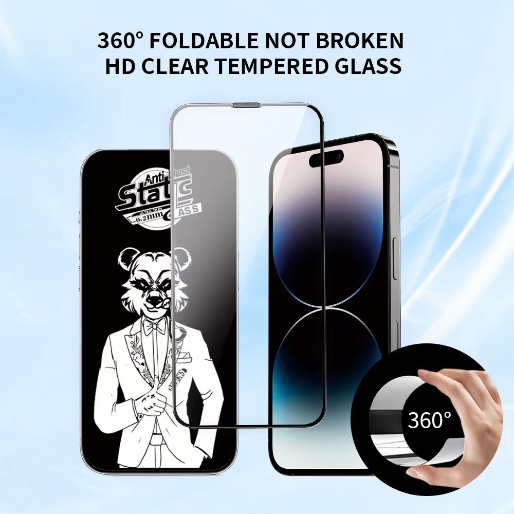 BEISOKY High Quality Anti Static 0.2mm Ultra-thin with Dust Filters Tempered Glass Screen Protector for iphone 16 15 14 13 12 11 Pro Max