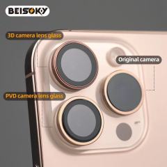 BEISOKY Anti Scratch Easy to Install Sapphire Crystal Camera Lens Protector PVD Camera Lens Glass for iPhone 16 15 14 13 PRO MAX