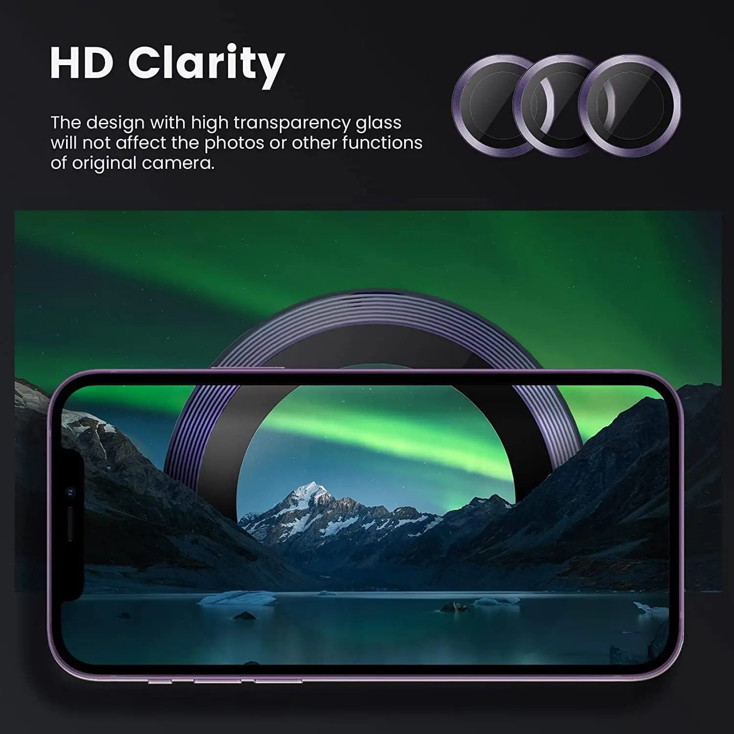 BEISOKY Easy Install Kit CD Pattern Eagle Eye Lens Protector Camera Lens Protector Metal Camera Lens Protector for iPhone 13 14 15 Pro Max