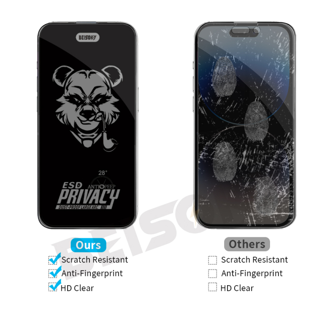 BEISOKY Full Cover Mobile Phone 28 Degree Privacy Anti-spy Tempered Glass Privacy Screen Protector Film for iphone 13 14 15 16