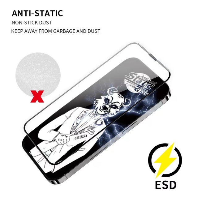 BEISOKY High Quality Anti Static 0.2mm Ultra-thin with Dust Filters Tempered Glass Screen Protector for iphone 16 15 14 13 12 11 Pro Max