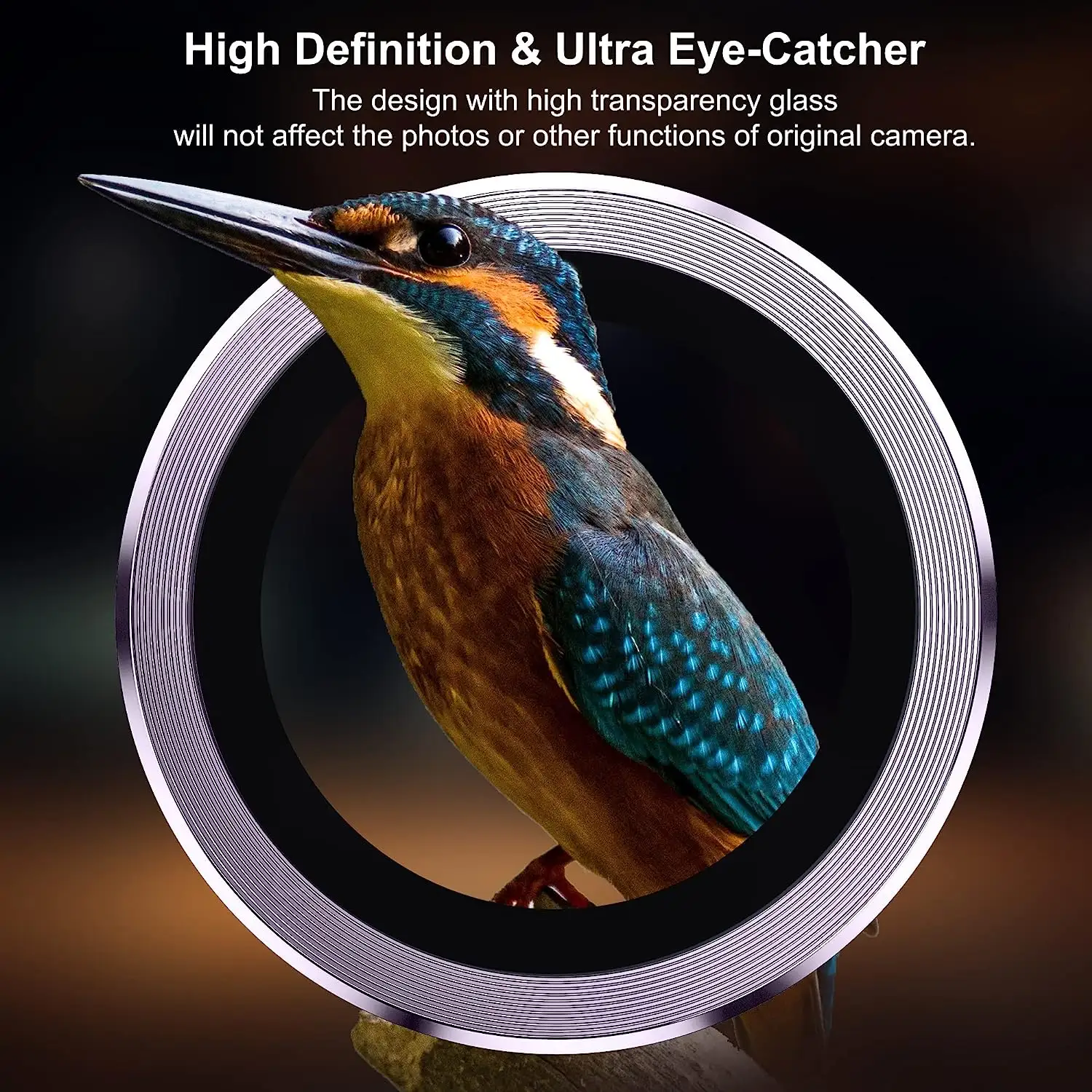 BEISOKY Easy Install Kit CD Pattern Eagle Eye Lens Protector Camera Lens Protector Metal Camera Lens Protector for iPhone 13 14 15 Pro Max