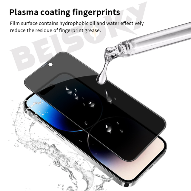 BEISOKY Full Cover Mobile Phone 28 Degree Privacy Anti-spy Tempered Glass Privacy Screen Protector Film for iphone 13 14 15 16
