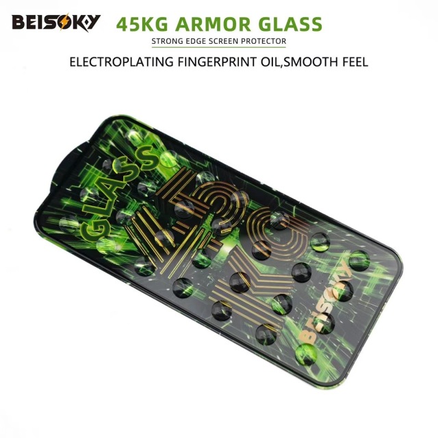 BEISOKY Custom Logo Premium Anti Shock Strength 45KG Ultra Strong ESD Tempered Glass Screen Protector for iPhone 16E 16 Pro Max