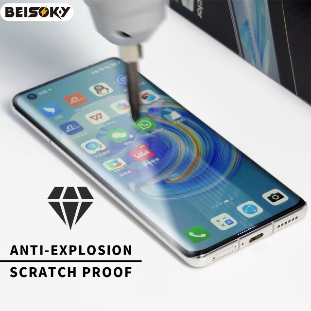BEISOKY 3D Full Curved Uv Liquid Light Tempered Glass Screen Protector with Retail Package for samsung galaxy S23 S22ultra Films