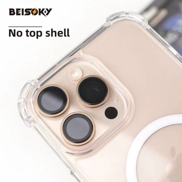 BEISOKY Anti Scratch Easy to Install Sapphire Crystal Camera Lens Protector PVD Camera Lens Glass for iPhone 16 15 14 13 PRO MAX