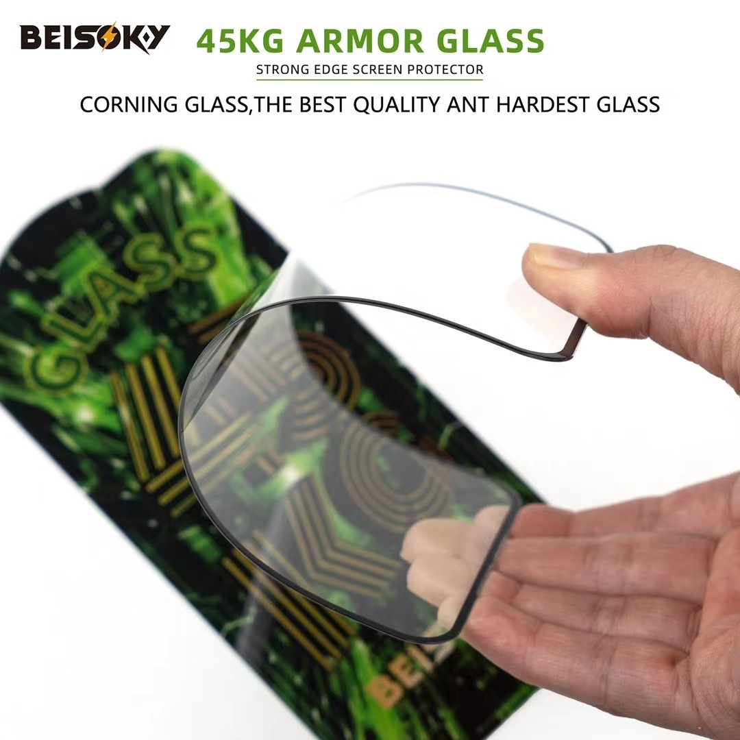 BEISOKY Custom Logo Premium Anti Shock Strength 45KG Ultra Strong ESD Tempered Glass Screen Protector for iPhone 16E 16 Pro Max