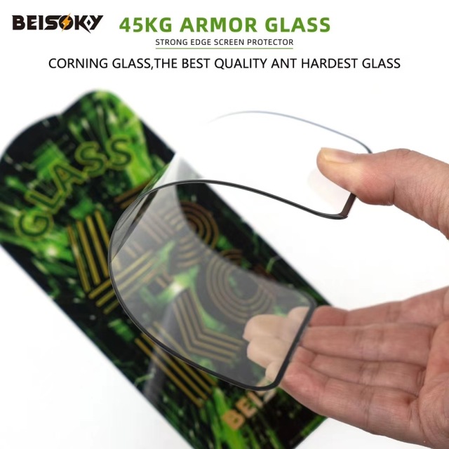BEISOKY Custom Logo Premium Anti Shock Strength 45KG Ultra Strong ESD Tempered Glass Screen Protector for iPhone 16E 16 Pro Max