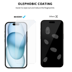 BEISOKY 0.3MM,2.5D Glass 9H High Clear Tempered Glass Screen Protector for iPhone 11 12 13 14 15 16 Pro Max